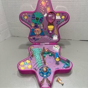 Polly Pocket Fairy Light wonderland1993 Star Compact & 1 Fig LIGHTS WORK Vintage